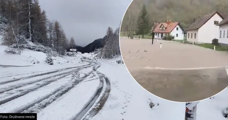 Veliko nevrijeme u Sloveniji: Klizište zatrpalo kuće. Napadao i snijeg