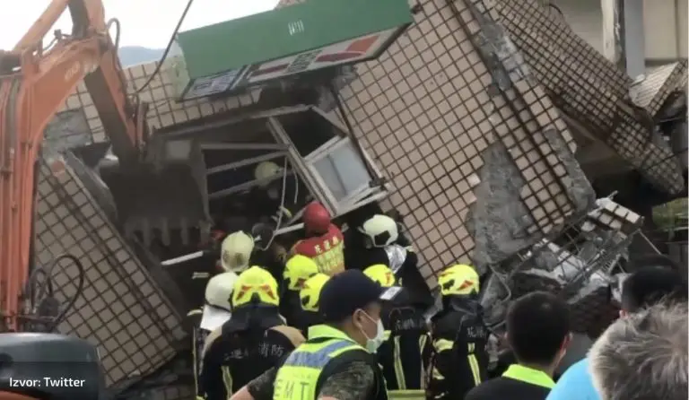 Na Tajvanu zemljotres jačine 6,8. Srušila se zgrada, spašavaju ljude (VIDEO)