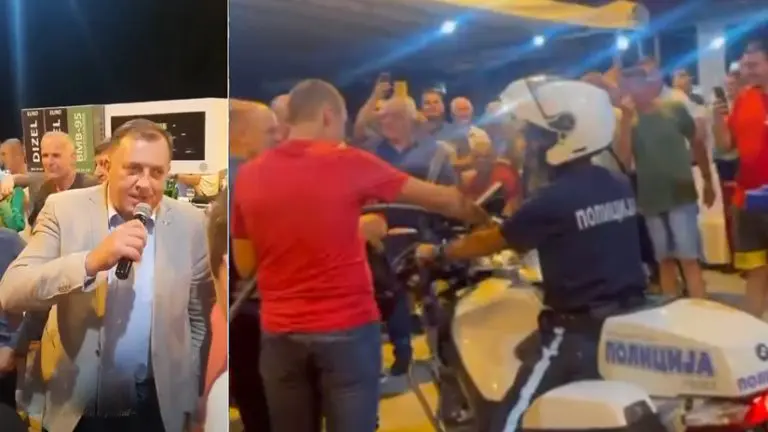VIDEO Policajci koje je zbog točenja goriva Lukač htio da kazni završili u Dodikovoj pratnji!