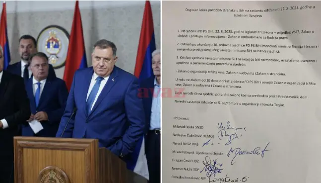 Ovo je dokument sa današnjeg sastanka političkih lidera