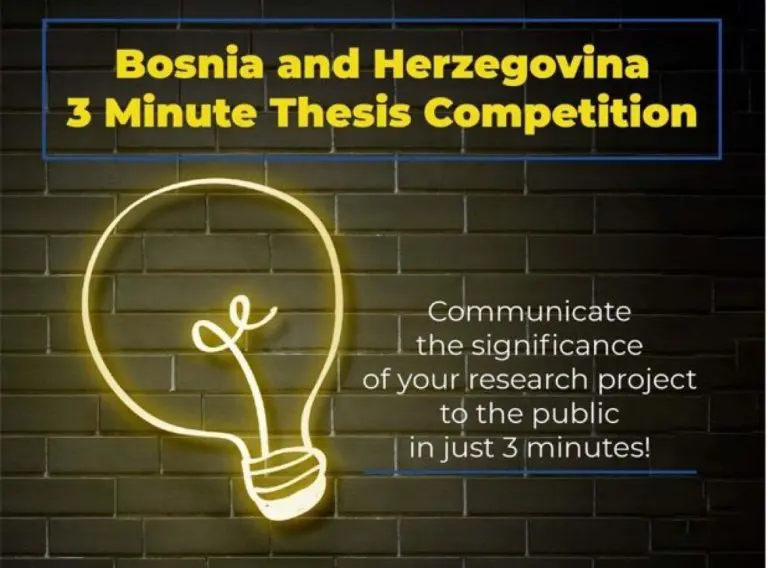 Fondacija “Bosnia & Herzegovina Futures” organizuje peto takmičenje “3 Minute Thesis”, nagradni fond 20 000 KM