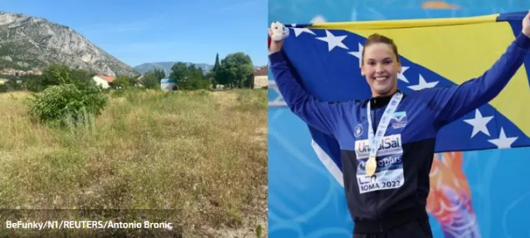 Umjesto radova na lokaciji olimpijskog bazena u Mostaru pustoš i zarasla trava!