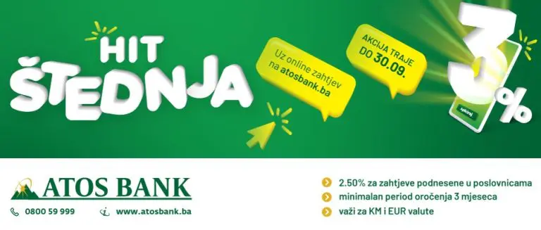 Velika akcijska HIT štednja uz ATOS BANK