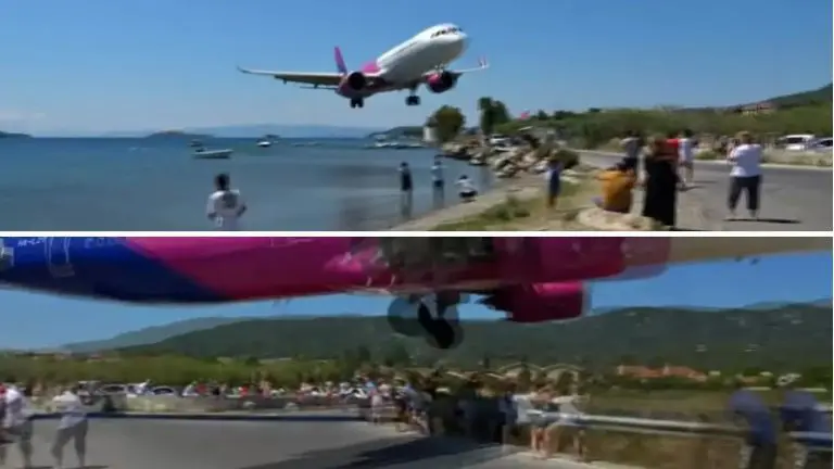 VIDEO Kakvo slijetanje! Avion letio par metara iznad ljudskih glava