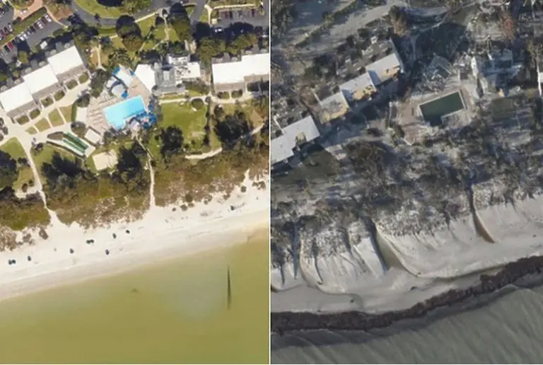 Fotografije sa Floride prije i poslije uragana: Uništeni dijelovi ostrva, hoteli sravnjeni sa zemljom