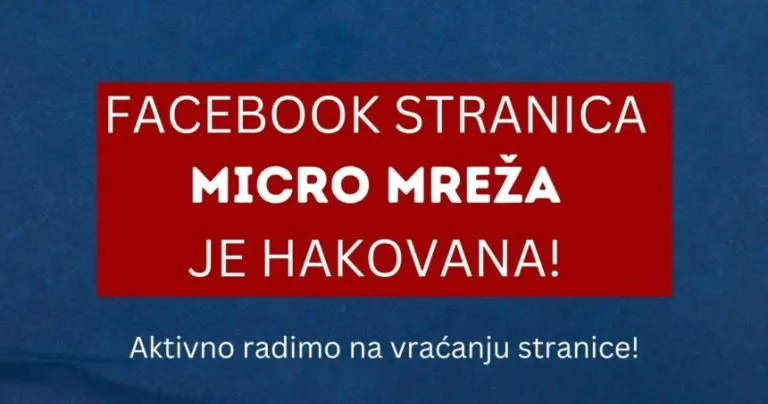 Hakovana fejsbuk stranica Micro mreže