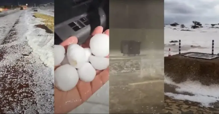 Jak grad pogodio pustinjsku zemlju, ulice prekrivene ledom, stanovnici šokirani