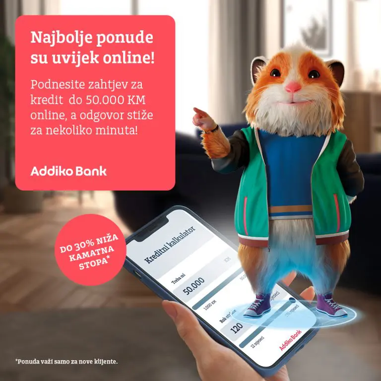Najbolje ponude su uvijek online – kredit do 50.000 KM, a odgovor stiže za svega nekoliko minuta