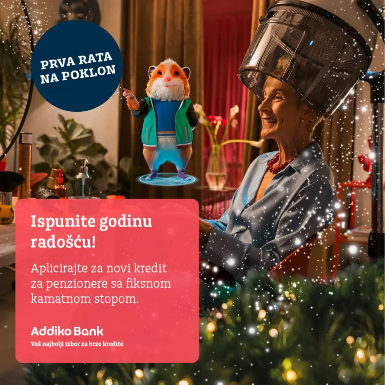 Ispunite godinu radošću uz novi brzi Addiko kredit za penzionere i prvu ratu na poklon