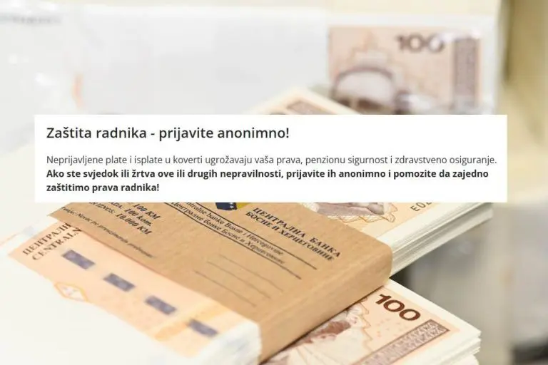 Vlada FBiH kreirala sistem “Zaštita radnika” za anonimnu prijavu nepravilnosti o isplati minimalca