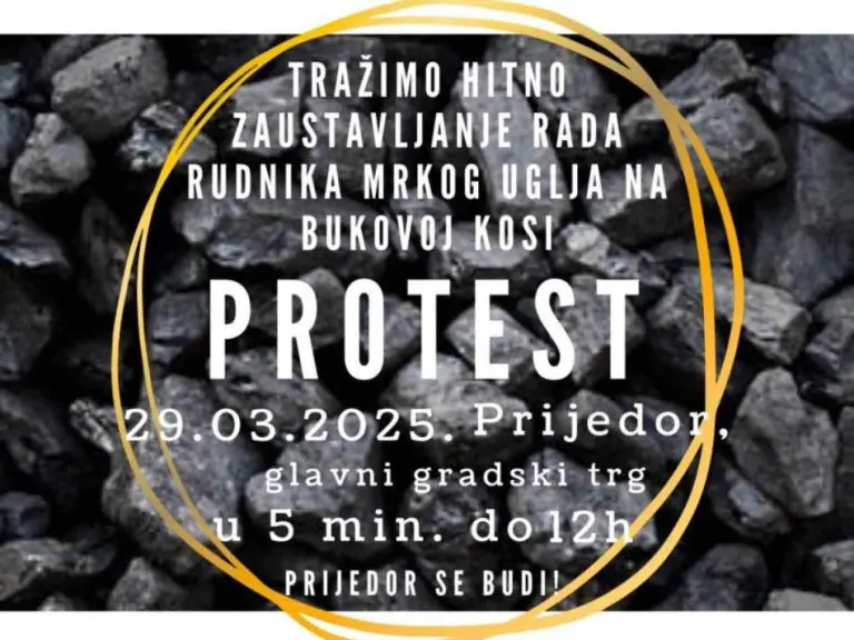 Novi protest u Prijedoru zbog rudnika u Bukovoj Kosi