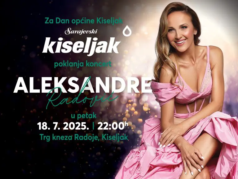 Sarajevski kiseljak poziva građane na besplatan koncert – zvijezda večeri Aleksandra Radović