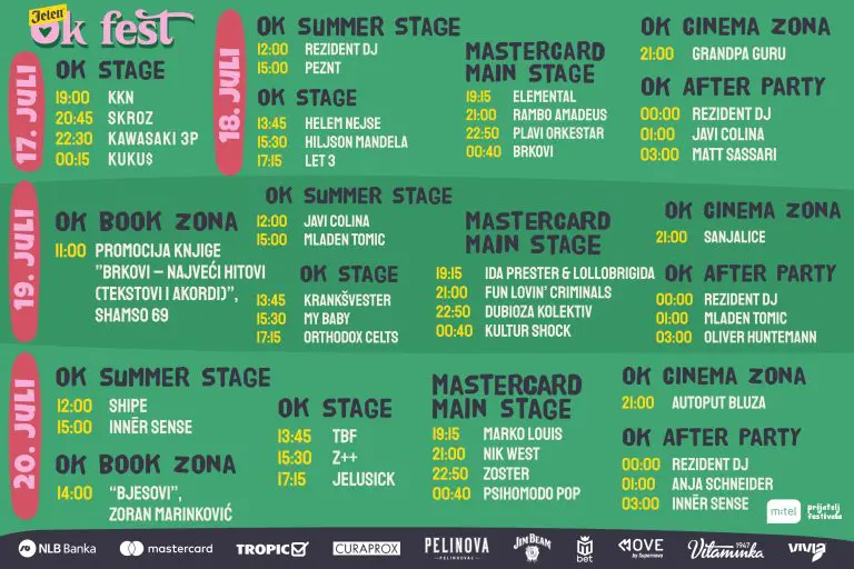 Jelen OK Fest otkriva satnice: Pogledajte raspored nastupa od 17. do 20. jula na Tjentištu