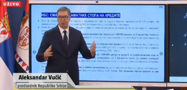 Vučić rekao da će spustiti “potrošačke kredite”, pa je stao, a onda nastavio o gotovinskim…