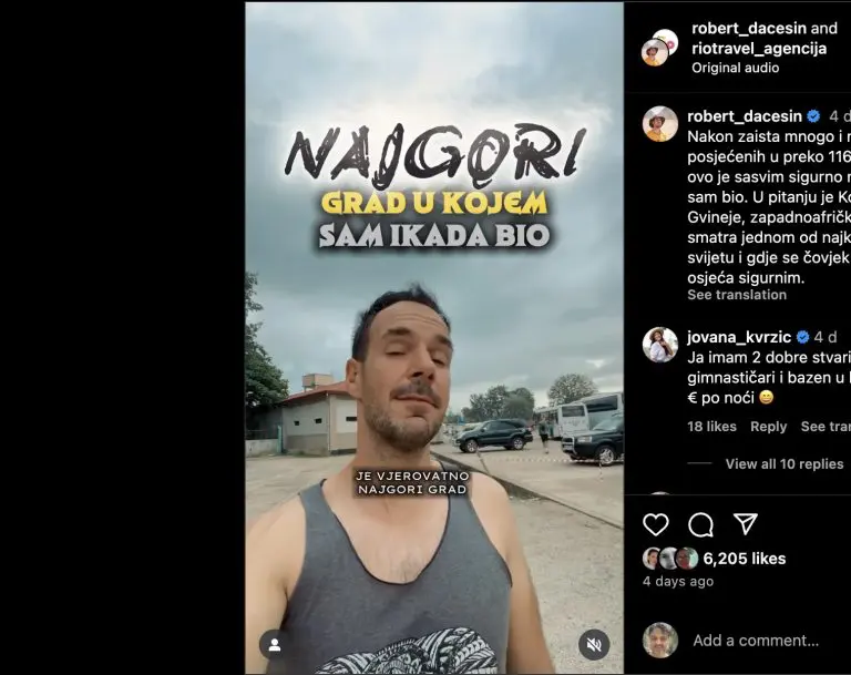 Robert Dacešin: “Ovo je najgori grad u kojem sam bio”