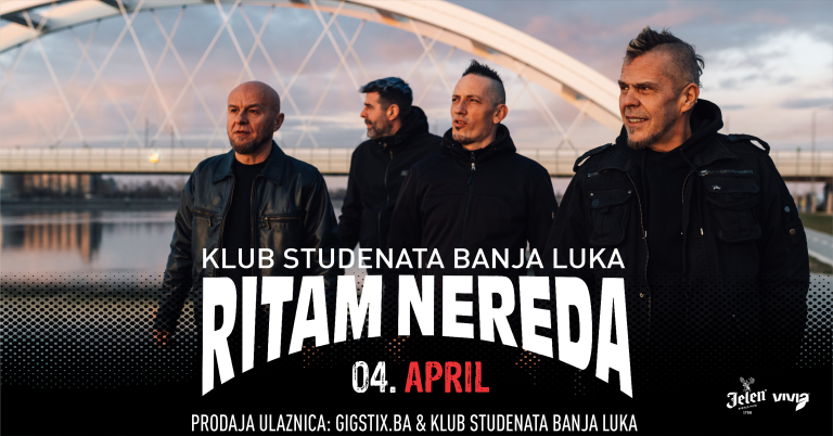 Ritam Nereda stiže u Banjaluku – koncert 4. aprila u Klubu studenata