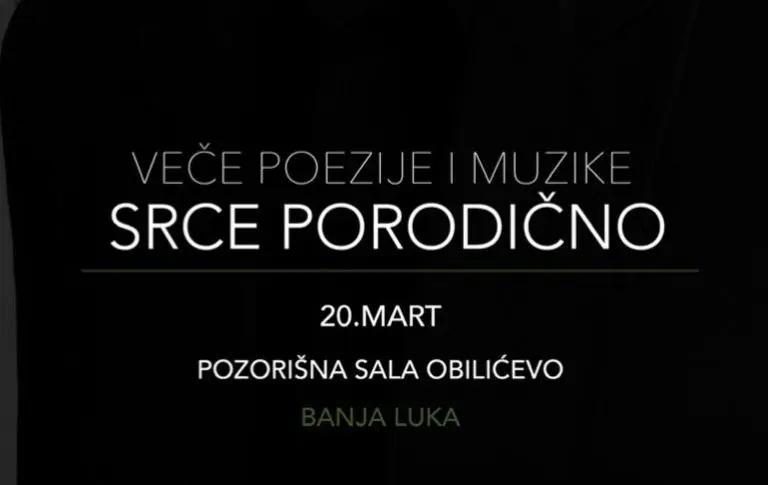 VEČE POEZIJE I MUZIKE “SRCE PORODIČNO”