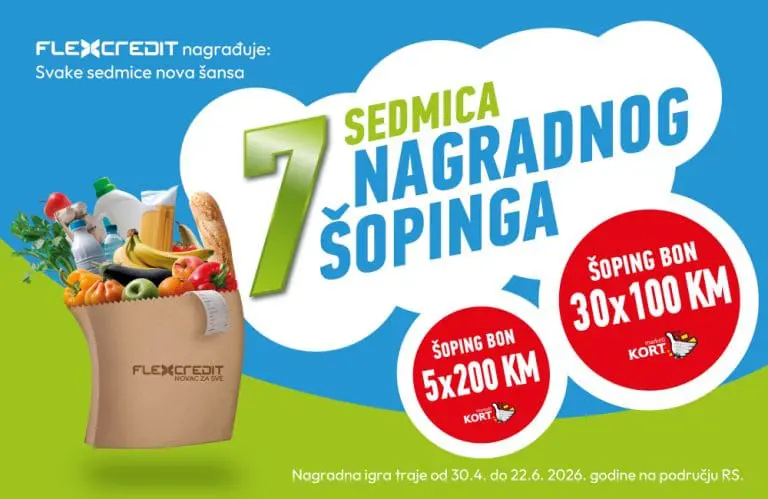 FLEXCREDIT NAGRAĐUJE: Osvojite šoping bonove u Kort marketima!