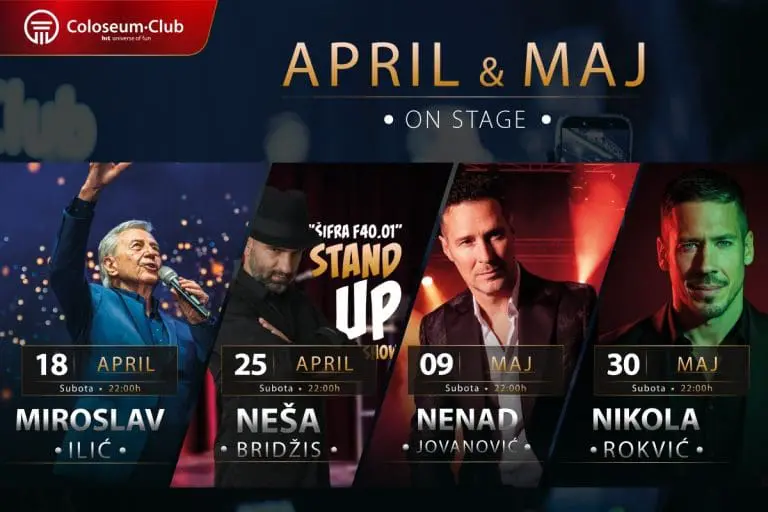 April i maj u Coloseumu: Koncerti i stand up koji će obilježiti proljetni program