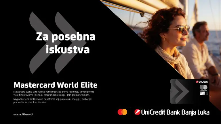 UniCredit u BiH predstavlja Mastercard World Elite karticu – karticu za posebna iskustva