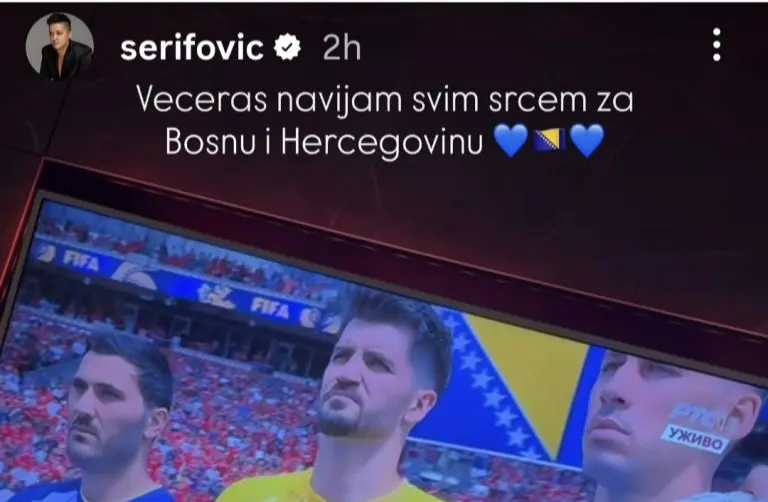 Marija Šerifović pružila podršku Zmajevima: “Večeras navijam svim srcem za Bosnu i Hercegovinu”