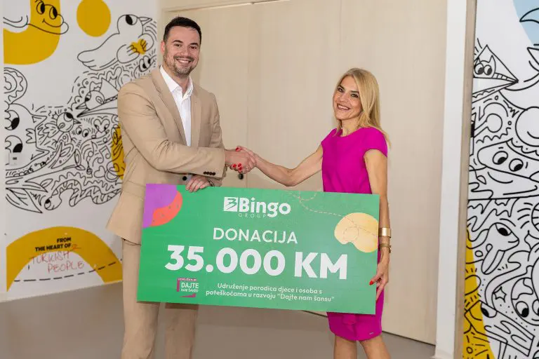 Bingo Group donirao 35.000 KM za unapređenje uslova u Dnevnom centru Udruženja „Dajte nam šansu“