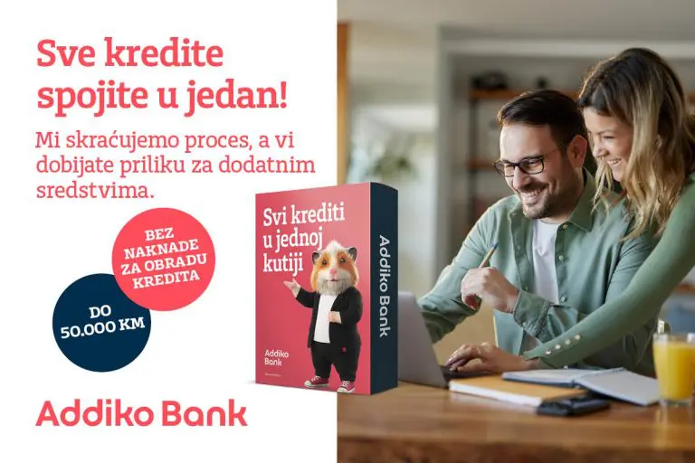 Addiko pojednostavljuje proces zatvaranja kredita: spojite sve kredite u jedan uz mogućnost dodatnih sredstava