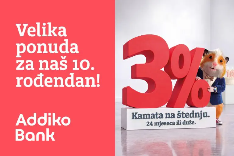 Deset godina povjerenja: Addiko Bank Banja Luka slavi rođendan uz kamatu od 3% na štednju