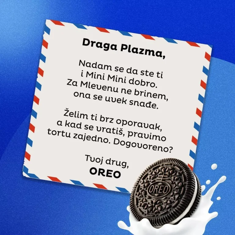 Oreo poslao poruku podrške drugaru u nevolji: „Draga Plazma, nadam se da ste ti i mini mini dobro“